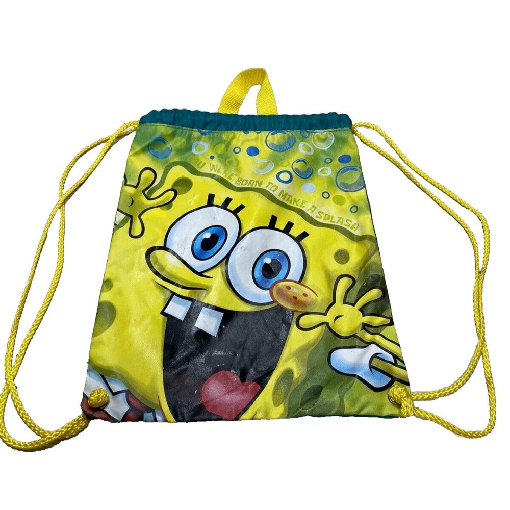 Nickelodeon SpongeBob Squarepants Drawstring Bag Backpack-as is condition